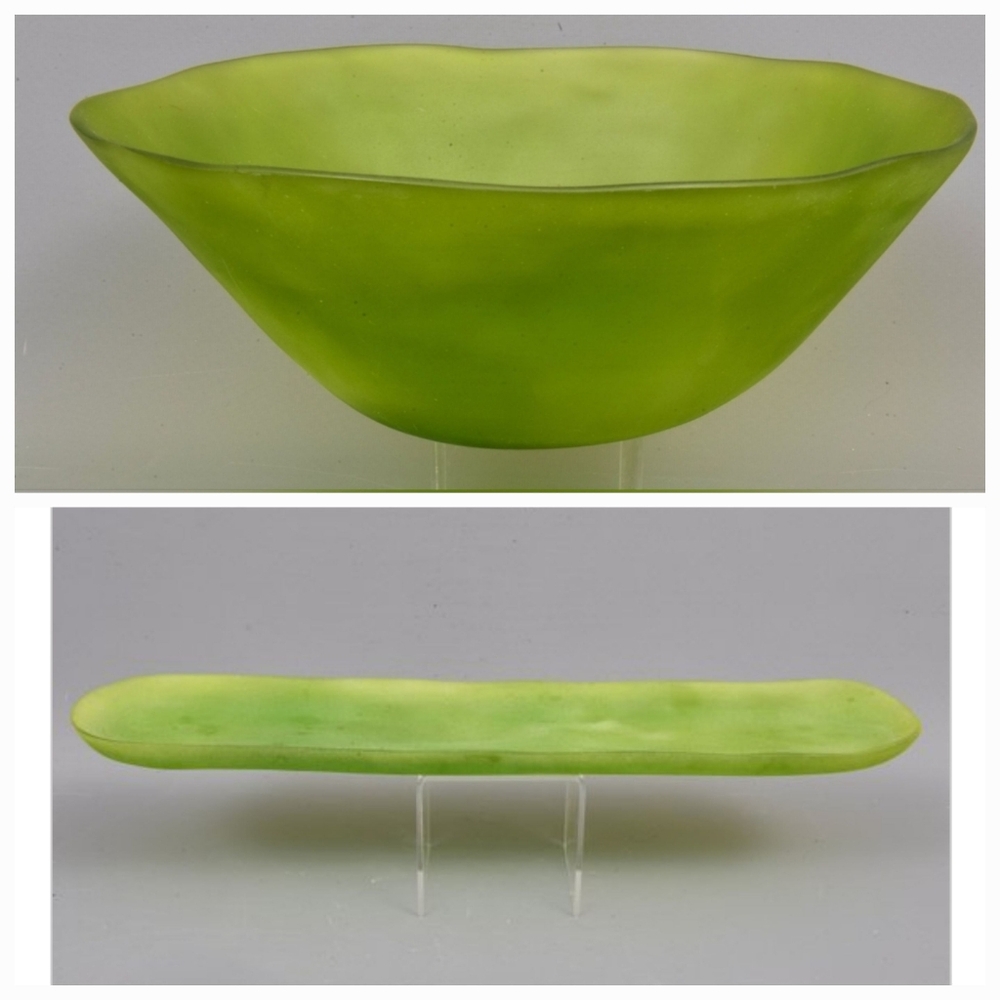 Tina Frey Large Green Resin Tapered Bowl & Tray